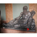 hand carving black marble old man statue indoor decoration
